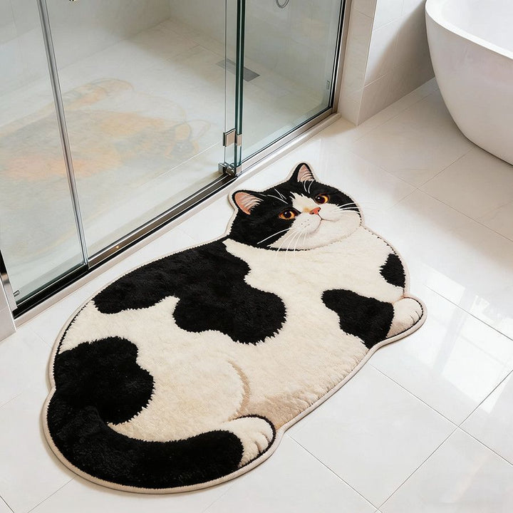 Cat-Shaped Bath Mat Bowlift