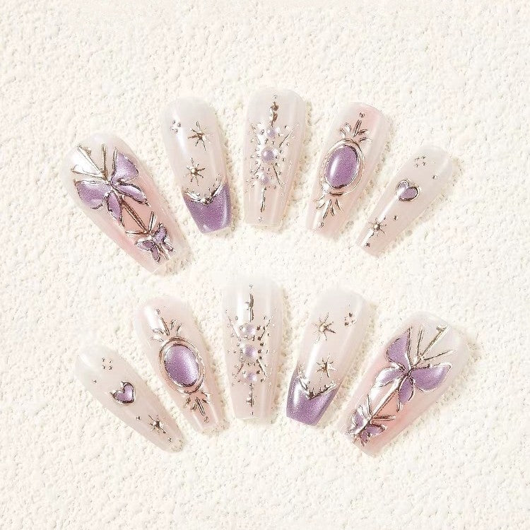 Artistic Press-On Nail Art Extensions Bowlift