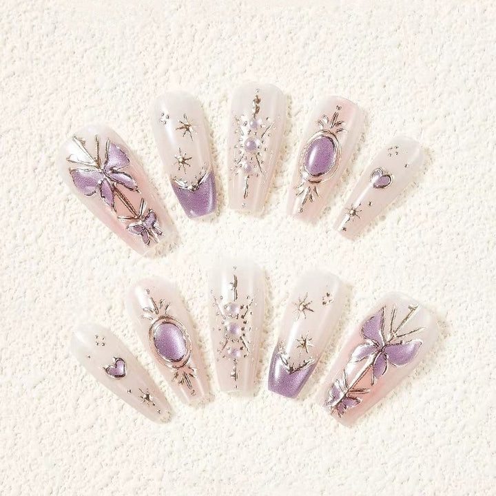 Artistic Press-On Nail Art Extensions Bowlift
