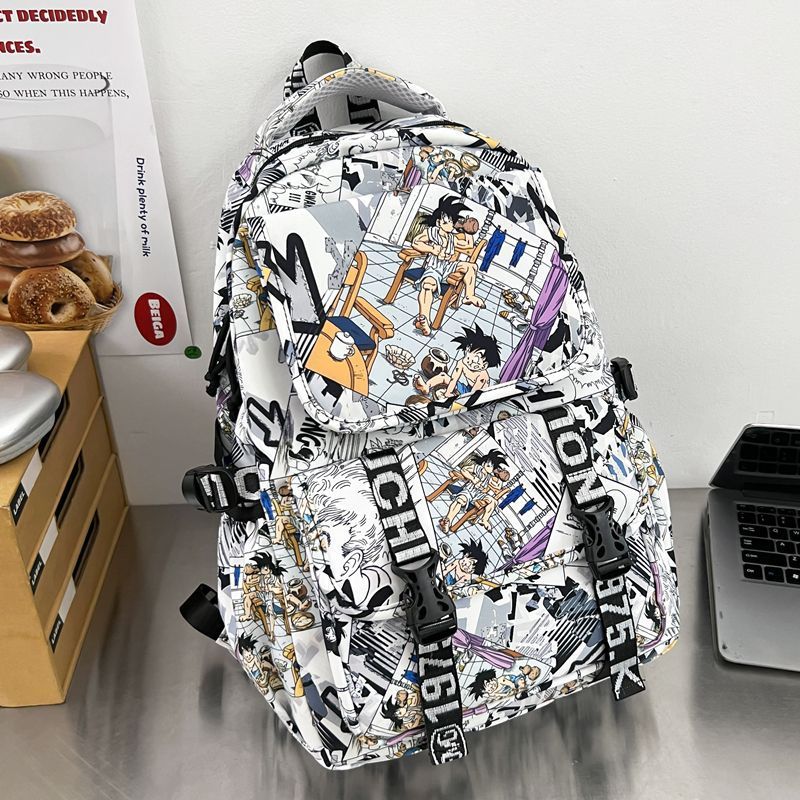 Backpack in Comic Design with Soft Plush Pendant Bowlift