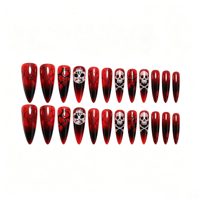 Creative Halloween Nail Art with Spider Web and Skull Designs Bowlift