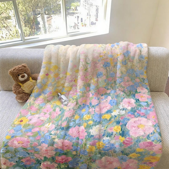 Floral Print Throw Blanket