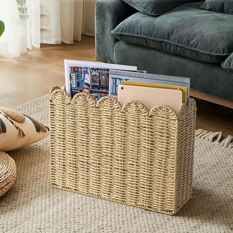 Decorative Woven Magazine Organizer Bowlift
