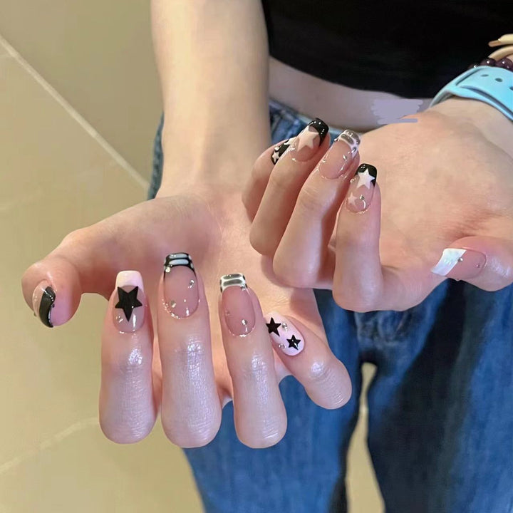 Artistic Star-Design Press-On Nail Set Bowlift
