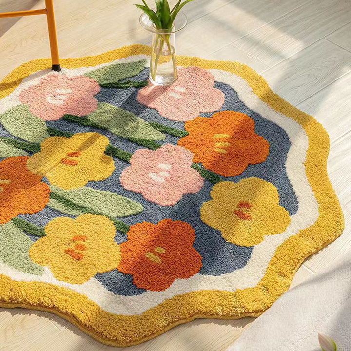Floral Patterned Area Rug Bowlift