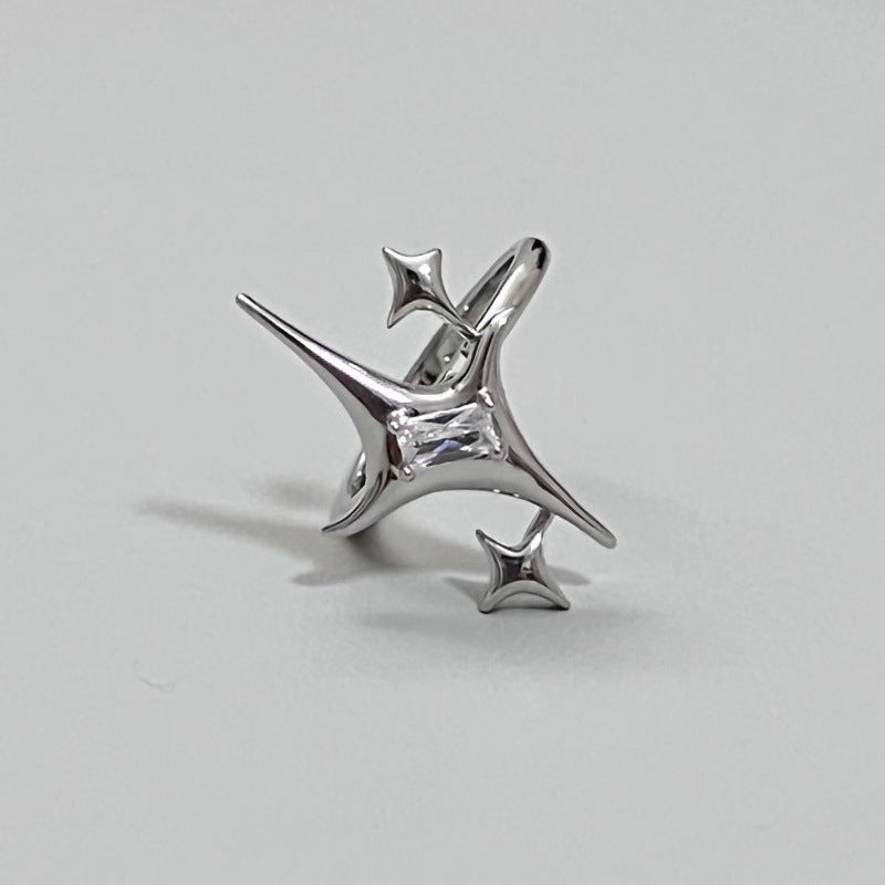 Trendier Open Ring with Zirconia Accent Bowlift