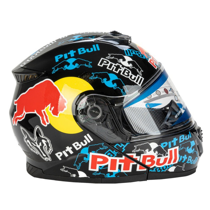 Full-Face Racing Helmet with Graphic Design Bowlift