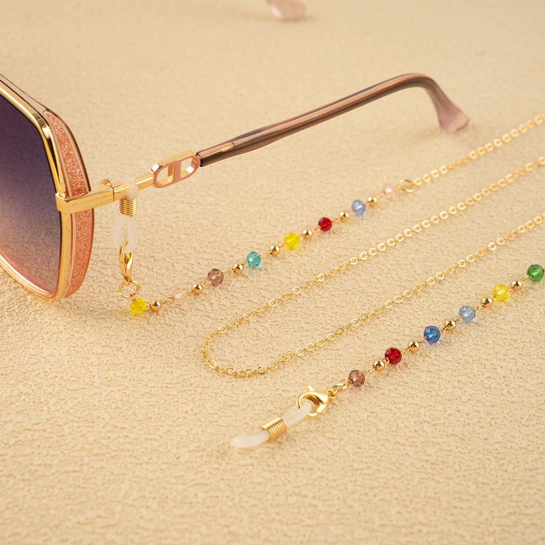Colorful Crystal Decorative Eyewear Chain Bowlift