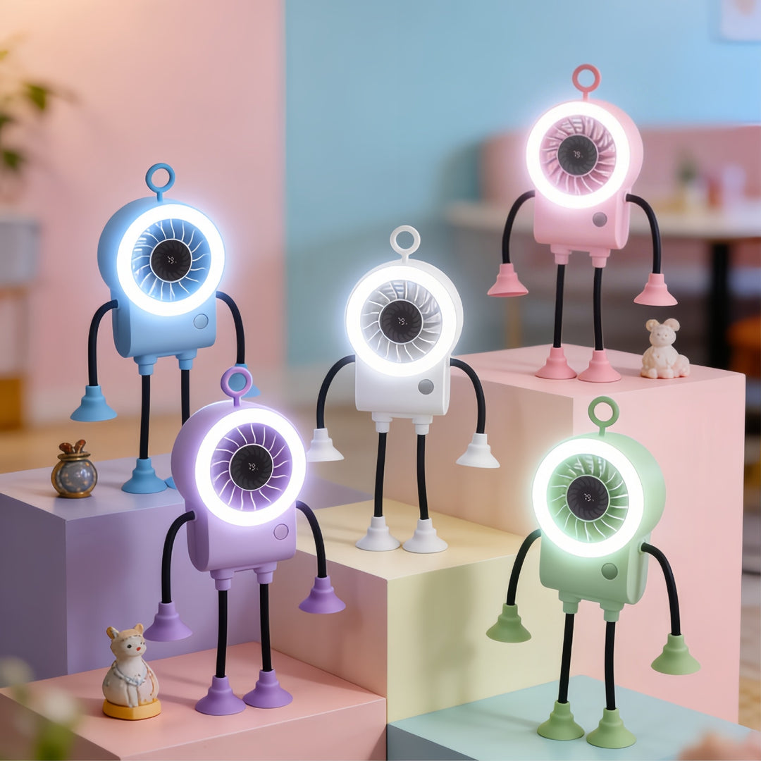 Creative USB Table Fan with LED Lighting Bowlift