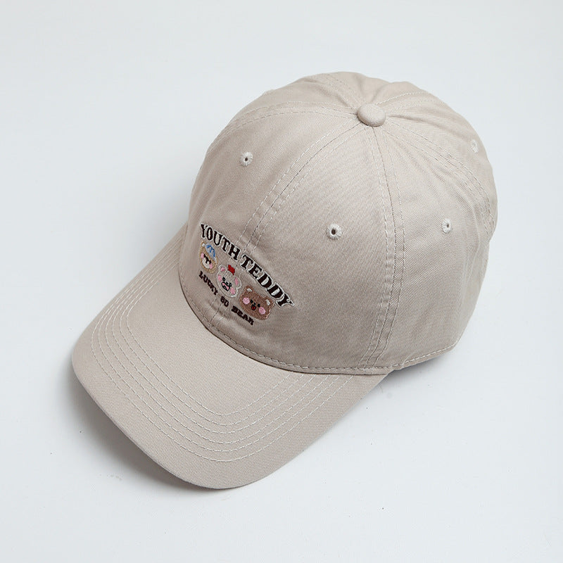 Women's Fun Embroidered Teddy Bear Baseball Cap Bowlift