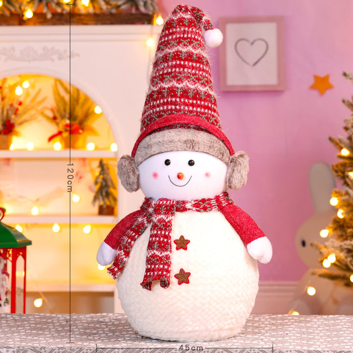 Decorative Plush Snowman Figurine