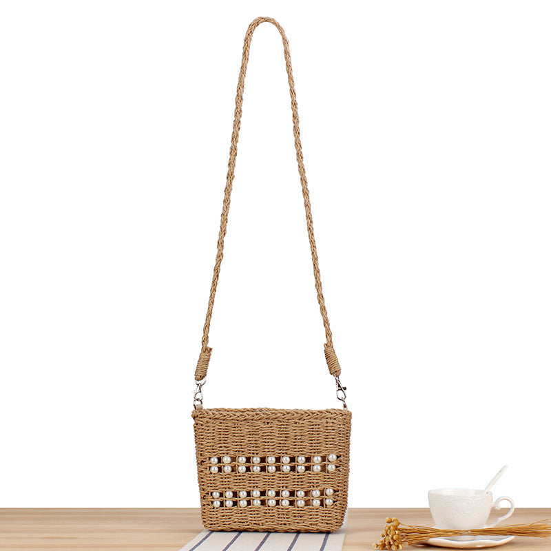 Shoulder bag with bead embellishment Bowlift