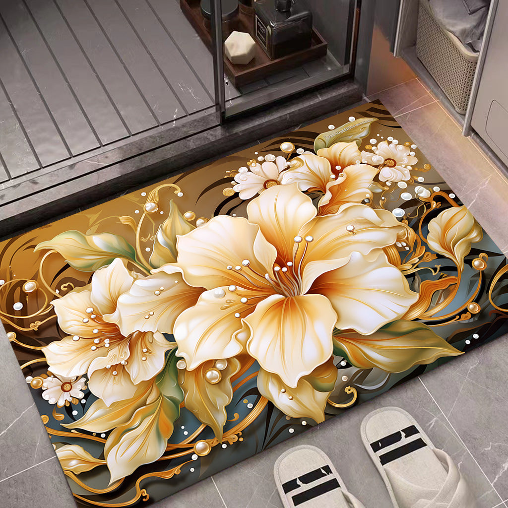 Floral Decorative Door Mat Bowlift