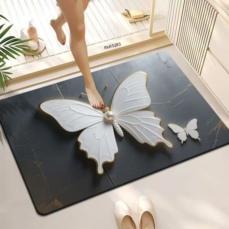 Decorative Butterfly Bath Mat Bowlift