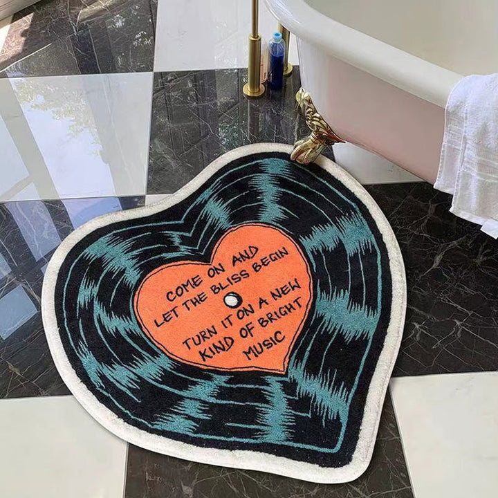 Heart-Shaped Bath Mat for Bathroom Floor Decor