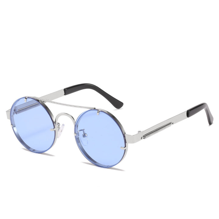 Women's round designer sunglasses with innovative metal frame and protective lenses Bowlift