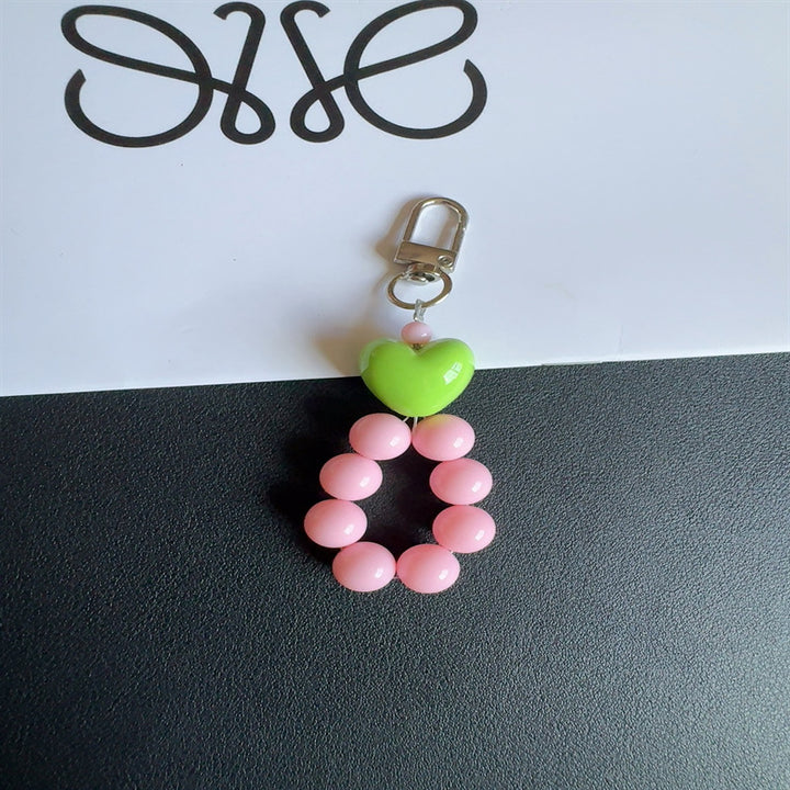 Charming Heart-Shaped Beaded Keychain Bowlift