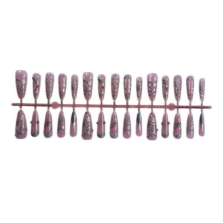 Elegant Artificial Nails with Filigree Patterns Bowlift