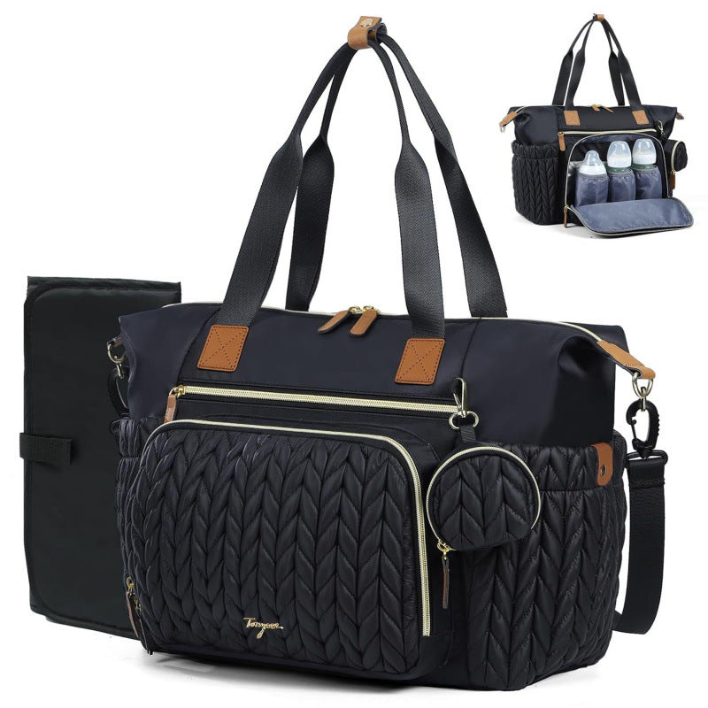 Multi-Purpose Quilted Diaper Tote Bag Bowlift