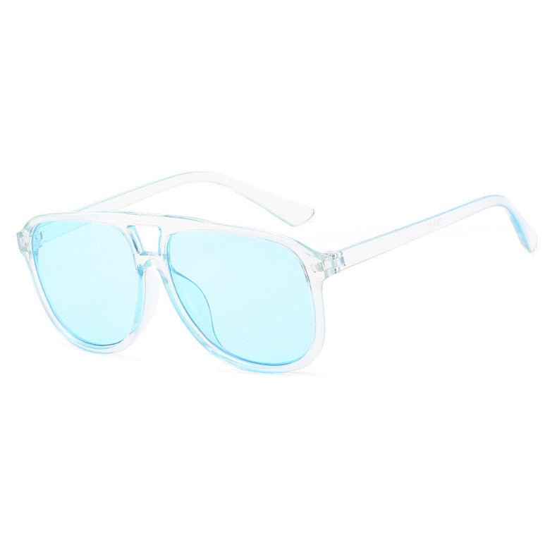 Women's fashionable sunglasses with transparent frame and blue lenses Bowlift