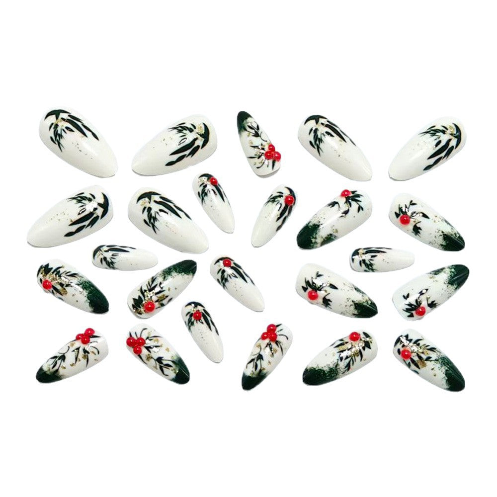 Artificial nails with festive flower design Bowlift