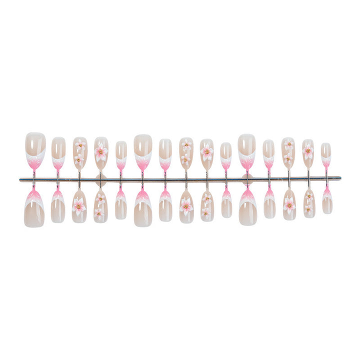 Floral Design Press-On Nail Set Bowlift