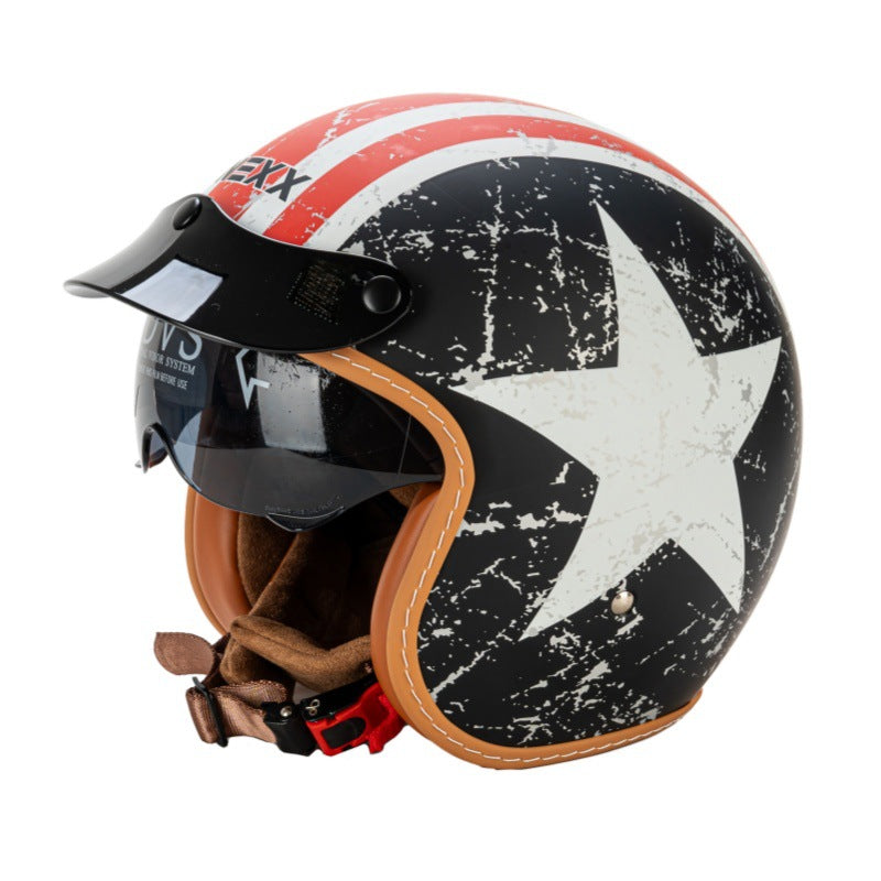 Classic Open-Face Motorcycle Helmet Bowlift