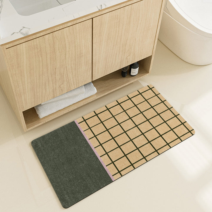 Stylish Geometric Pattern Bath Mat Bowlift