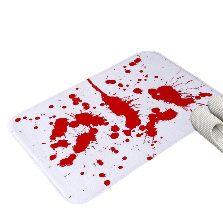 Horror-Inspired Splatter Print Memory Foam Bath Mat With Non-Slip Backing