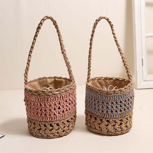 Trendy Handmade Basket Bag with Practical Drawstring Closure Bowlift