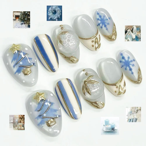 Chic Decorative Press-On Nail Art Set