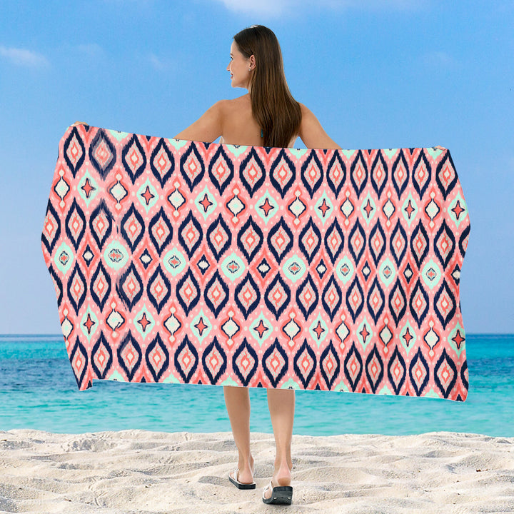 generously cut beach towel with elegant mosaic design Bowlift