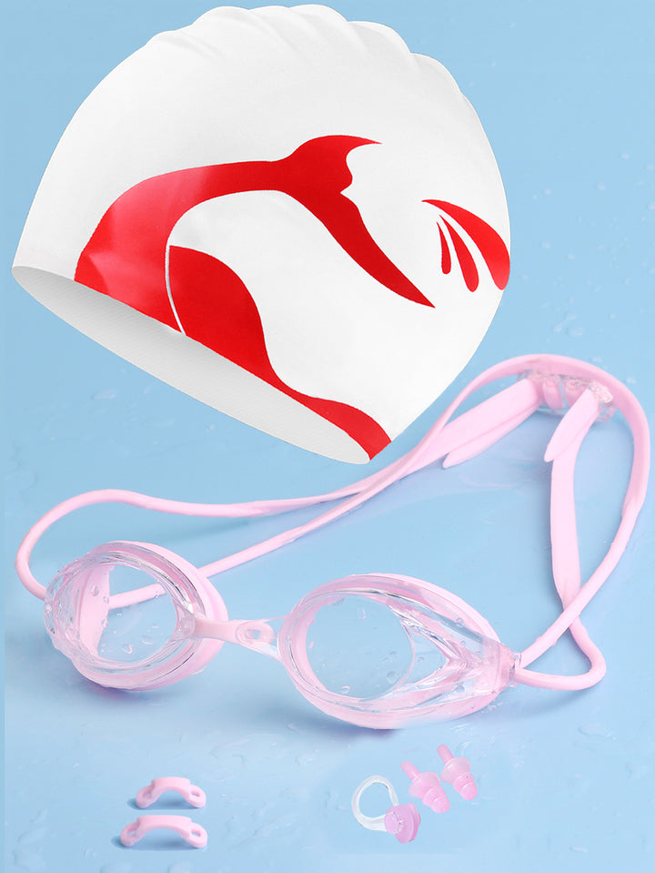 Swimming goggles with adjustable head strap and comfort nose piece Bowlift