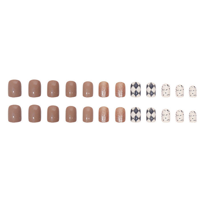 Decorative Press-On Nail Set with Artistic Patterns Bowlift