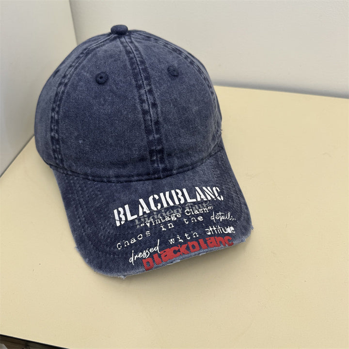 Men's Distressed Graphic Denim Cap Bowlift