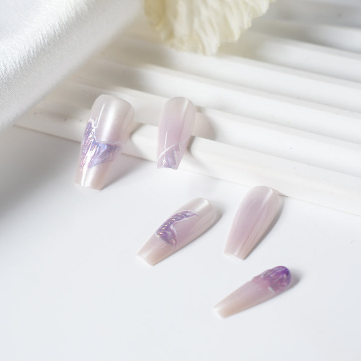 Artistic Butterfly Design Press-On Nail Set Bowlift