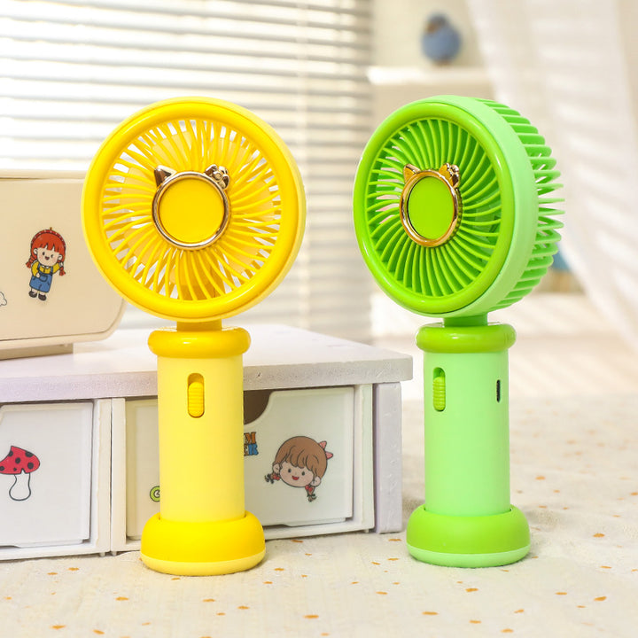 Women Portable Handheld Fan with Cute Cat Design Bowlift
