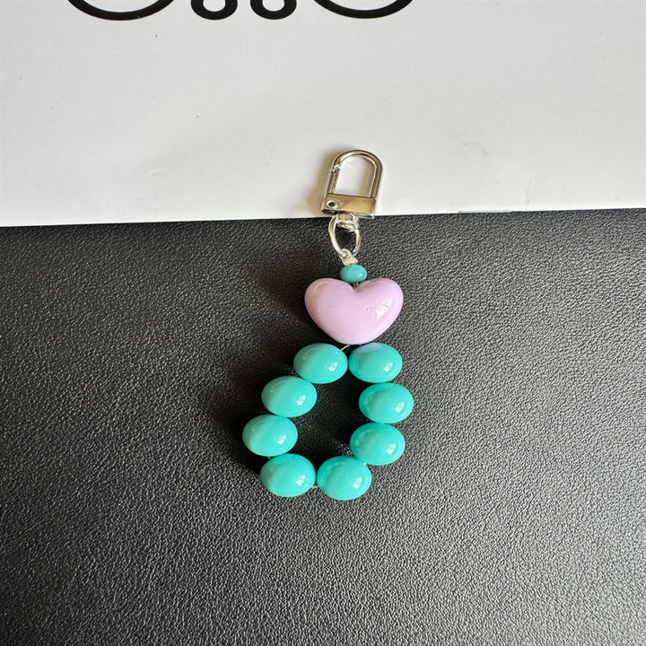 Charming Heart-Shaped Beaded Keychain Bowlift