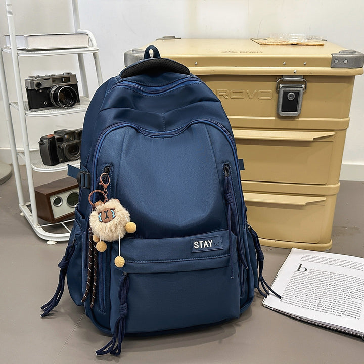 Backpack with Cute Animal Pendant and Practical Compartments Bowlift