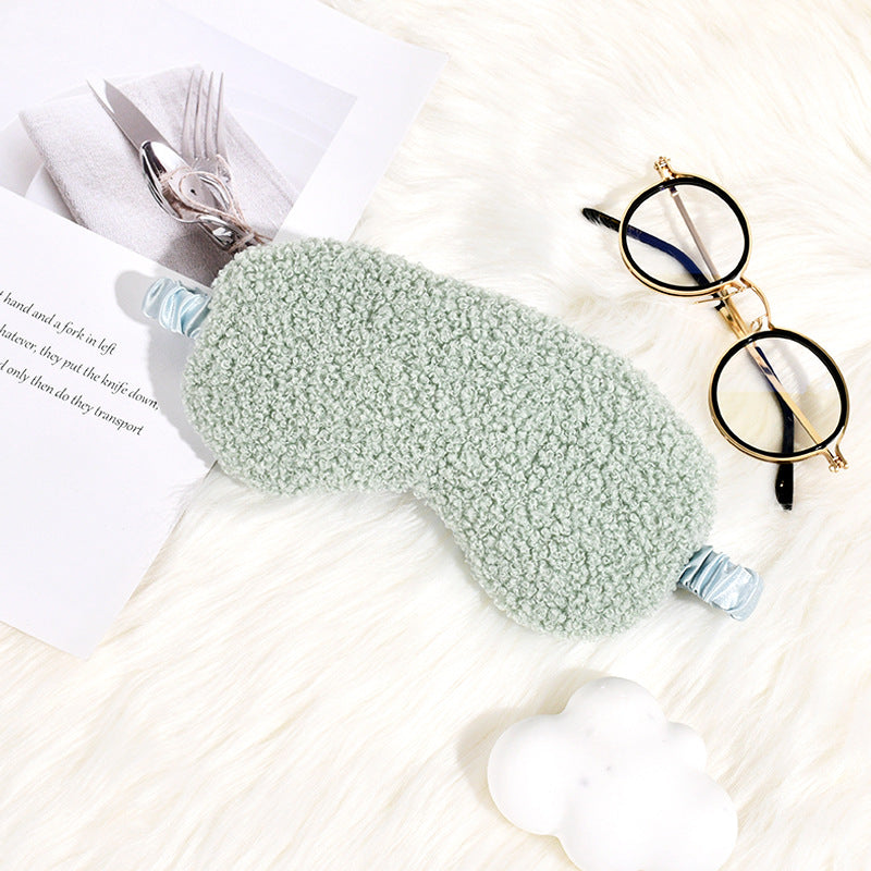 Women's cuddly thermo sleep mask made of teddy fleece with adjustable satin band Bowlift