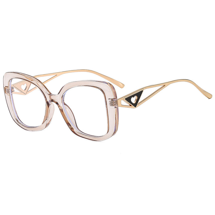 Ladies fashionable oversized sunglasses with luxurious heart detail Bowlift