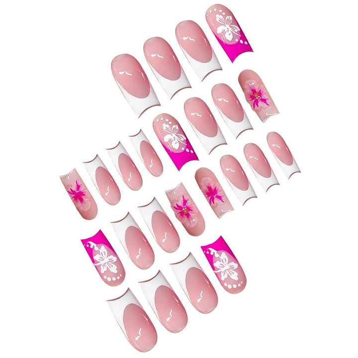 Floral Accent Decorative Press-On Nails Bowlift