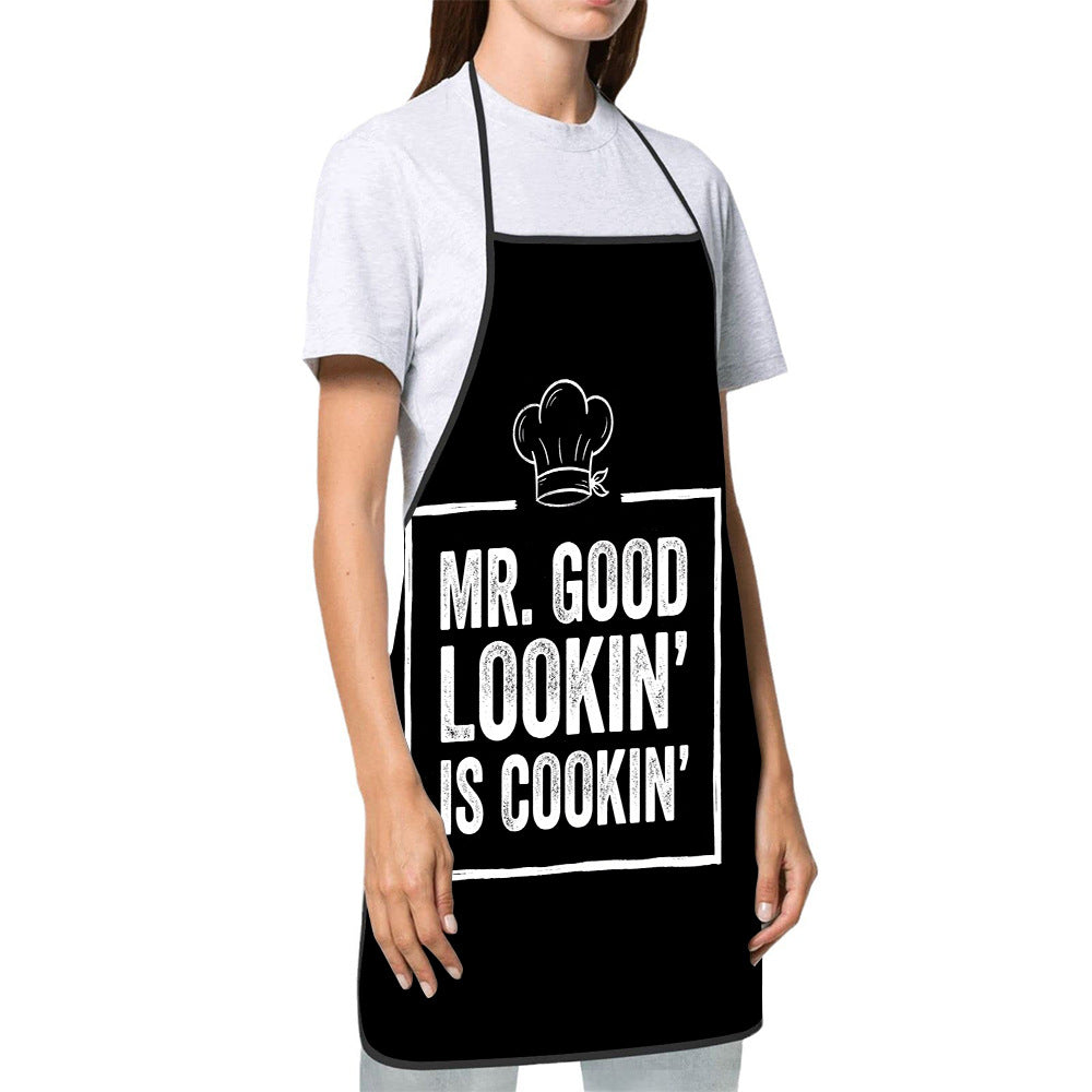 Dog Lover Full-Coverage Kitchen Apron With Adjustable Neck Strap And Waterproof Polyester Shell