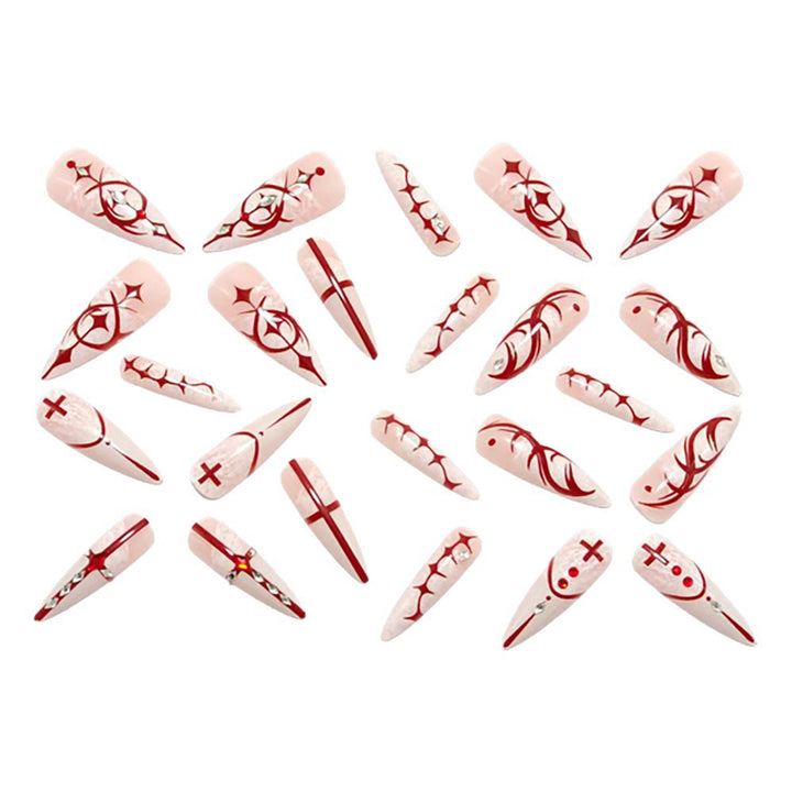 Artificial nails with elegant 3D applications and filigree design Bowlift
