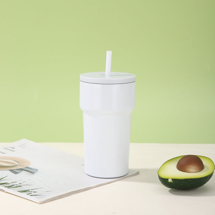 Unisex Insulated Drinking Cup with Dust Protection Lid and Straw Bowlift