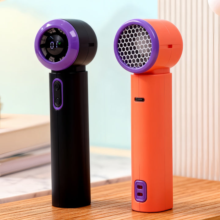 Women Portable USB Fan with Digital Display Bowlift
