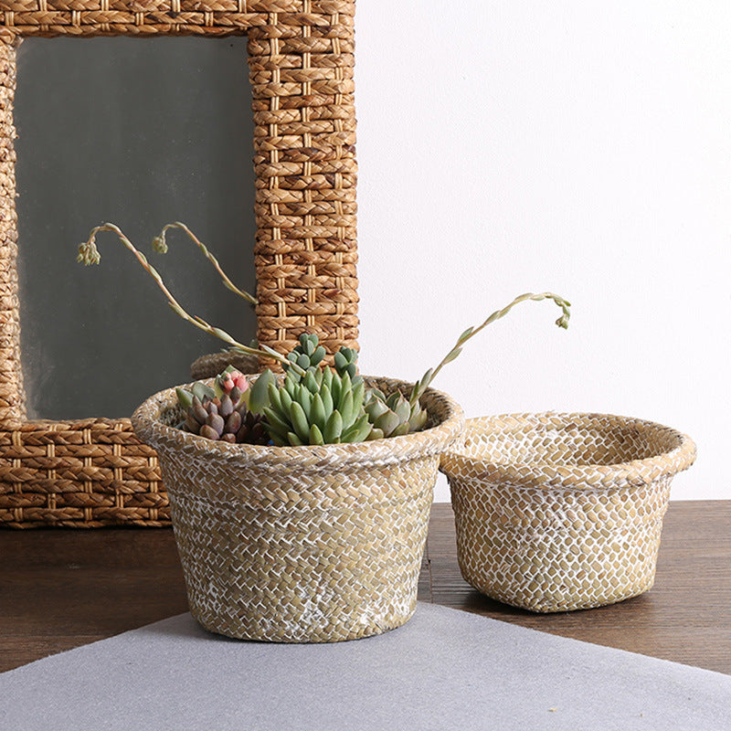 Handcrafted Natural Seagrass Storage Pot Bowlift