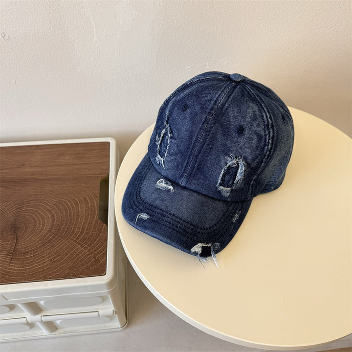 Men's Distressed Denim Baseball Cap Bowlift 1783921899