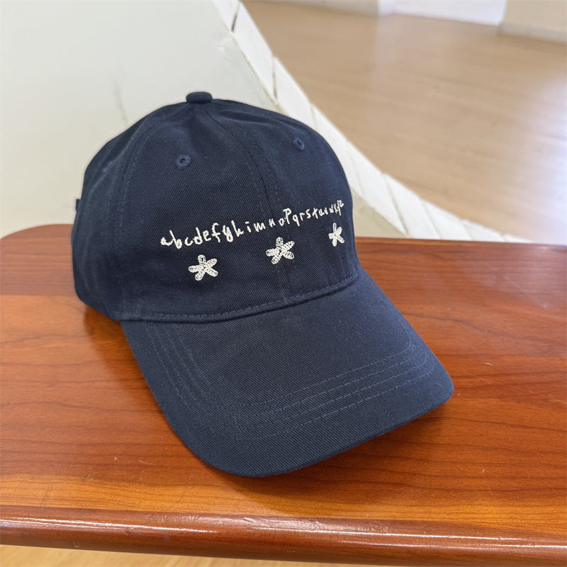 Women's Casual Embroidered Cotton Baseball Cap Bowlift