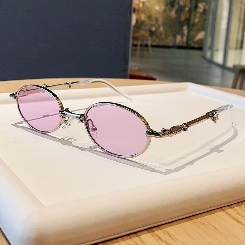 Women's fashionable glasses with elegant metal frame and lightly tinted lenses Bowlift